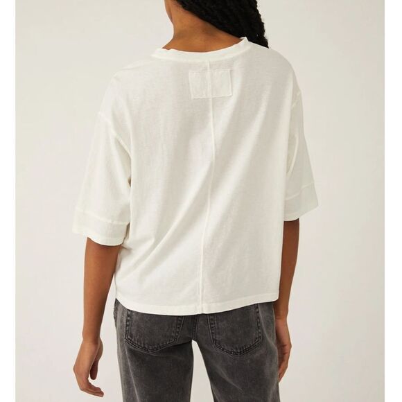 NWT FREE PEOPLE We The Free ALISSA TEE - IVORY 5140 - Picture 3 of 6
